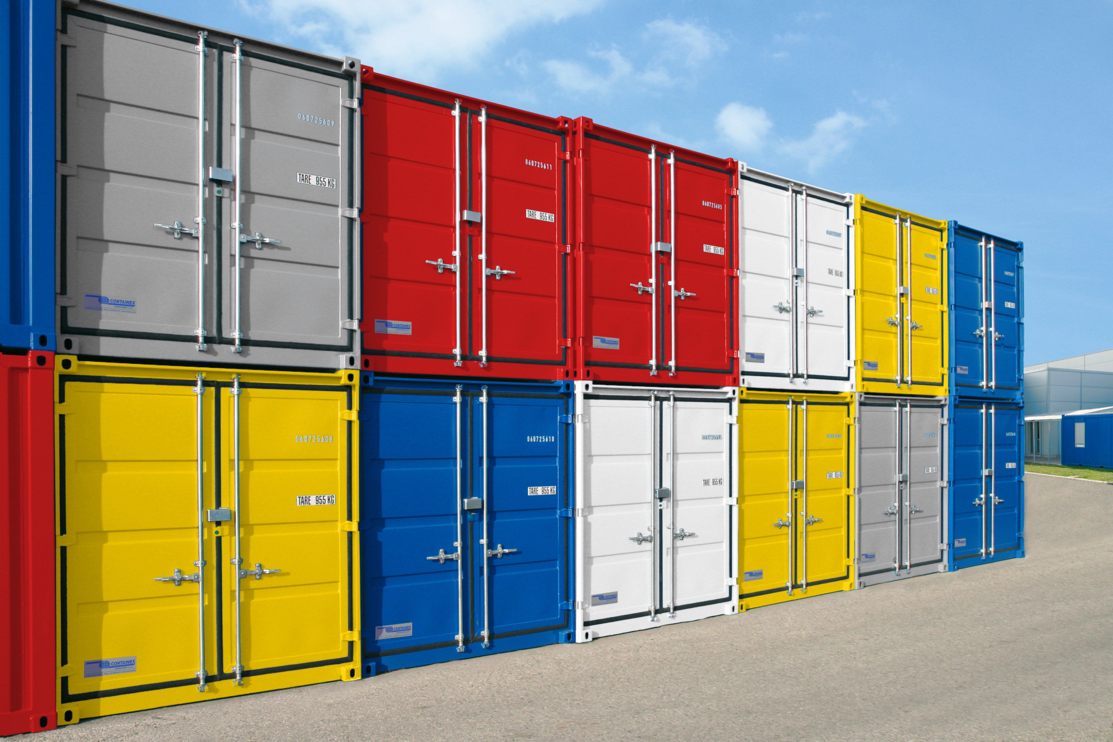 Secure weather-tight Containex steel storage container with lockable doors